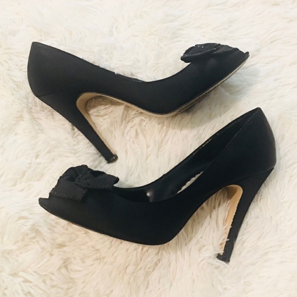 Joey Black Peep Toe Sparkle Heels